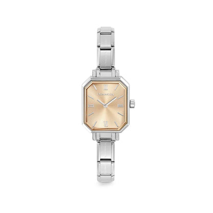 Rectangular Watch - Silver Yellow Gold