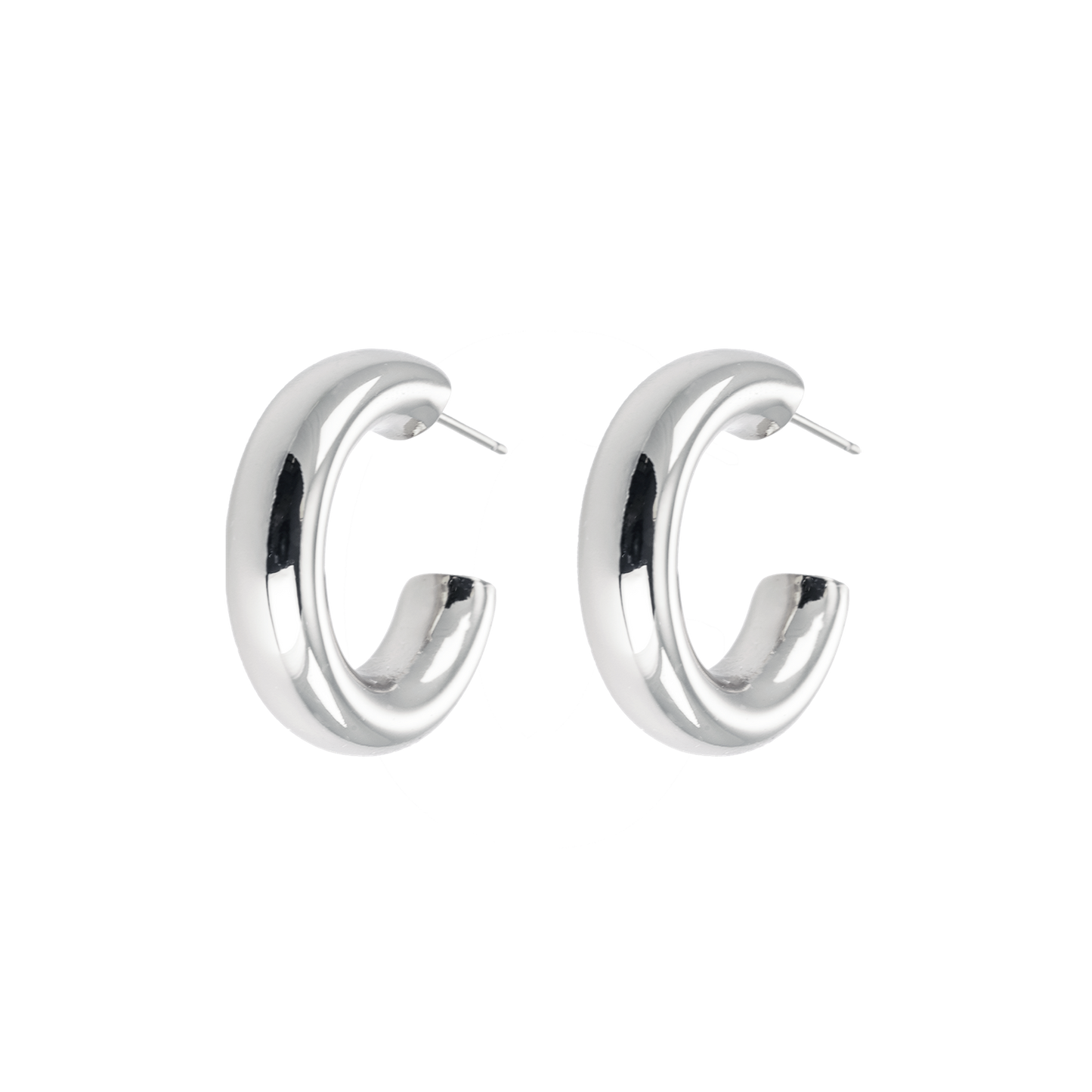 Chunky Hoops Silver Medium