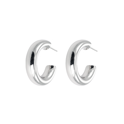 Chunky Hoops Silver Medium