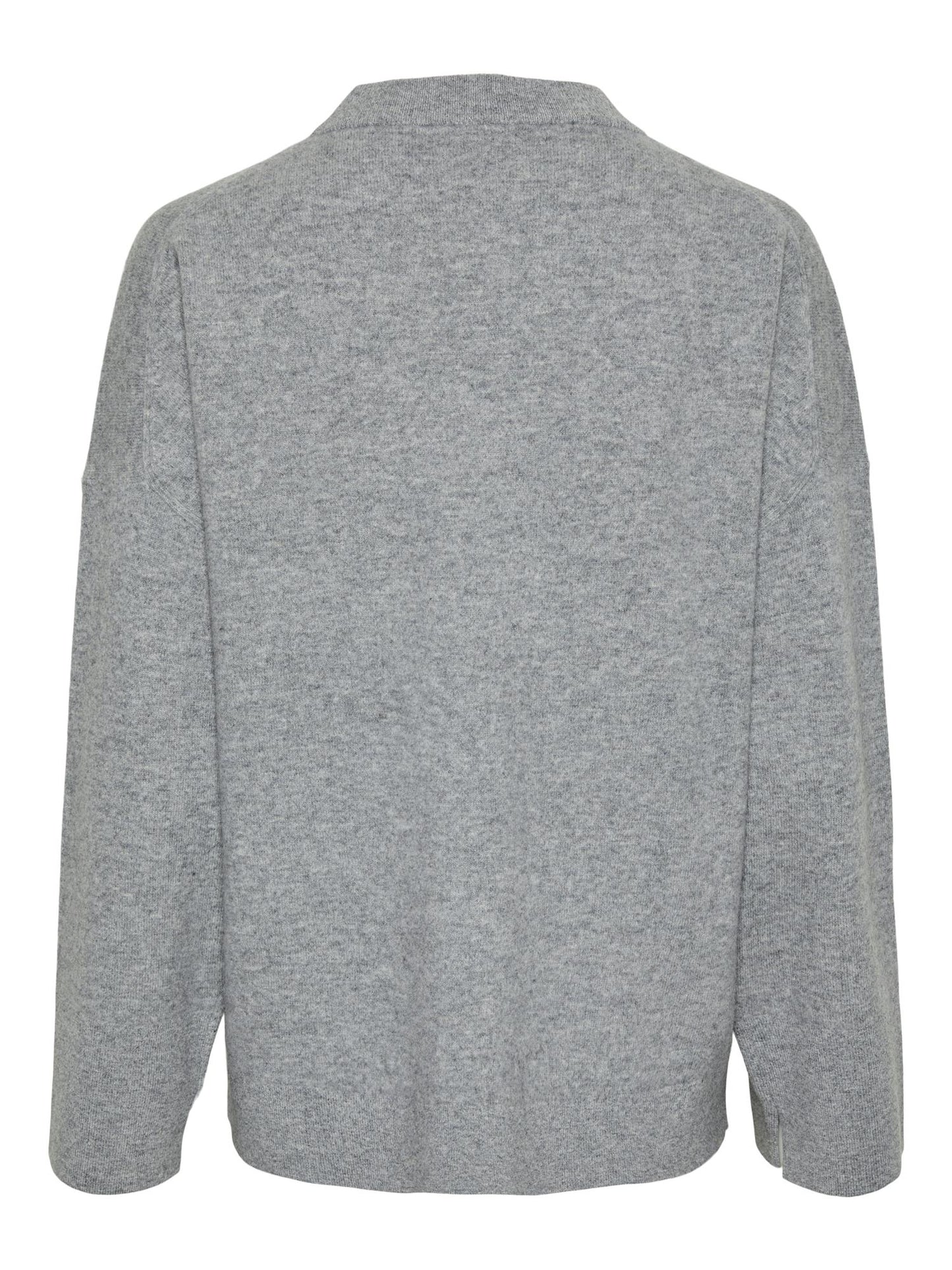 YASEMILIE O-NECK KNIT PULLOVER - LIGHT GREY MELANGE