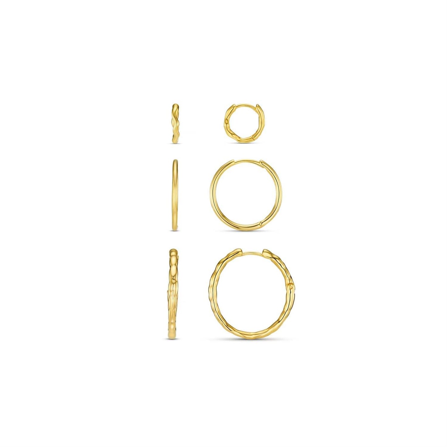 Mixed textured hoop earring pack