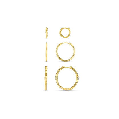 Mixed textured hoop earring pack