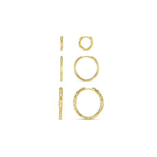 Mixed textured hoop earring pack