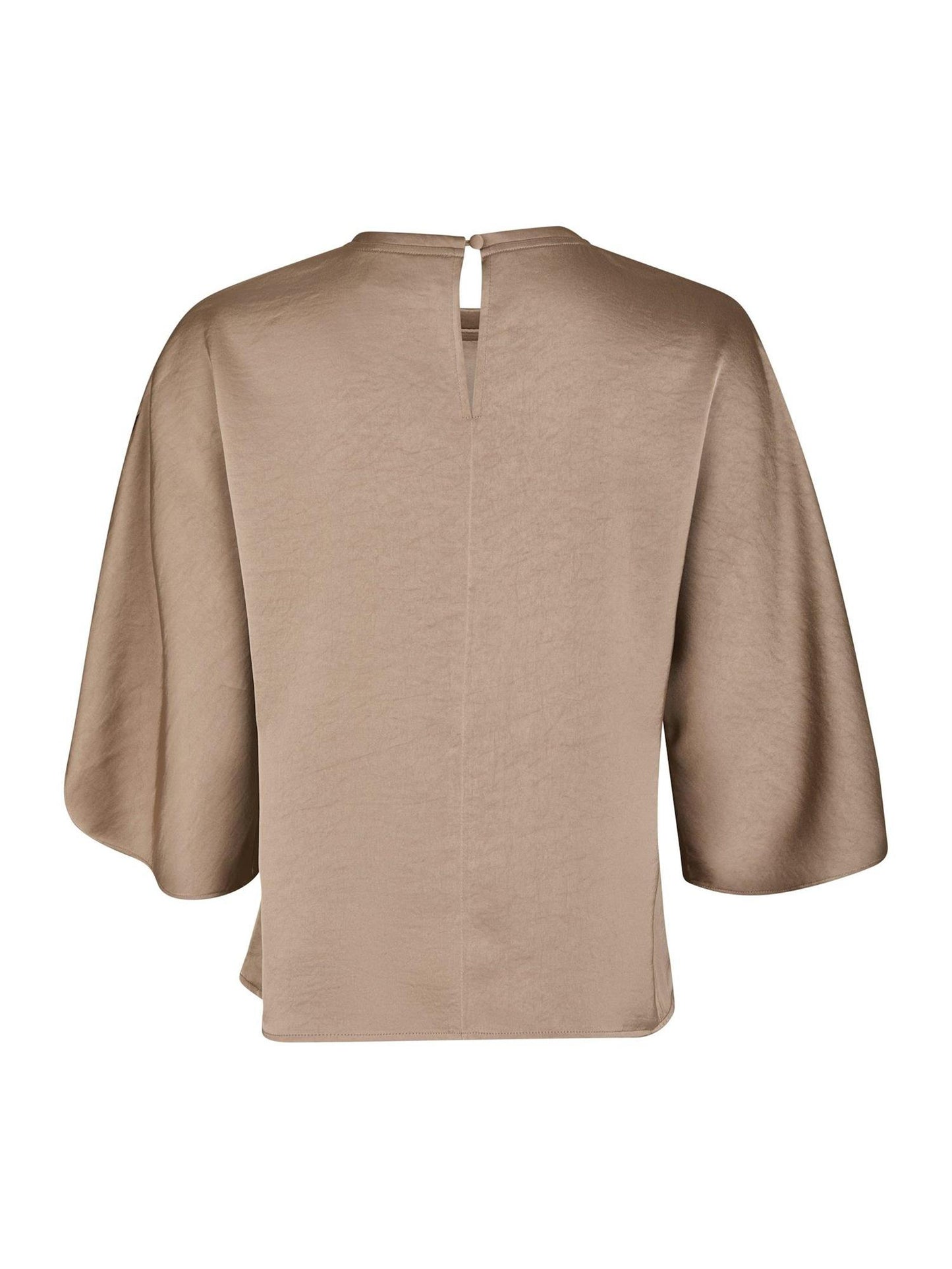 Liora Heavy Sateen Blouse - Dark Taupe