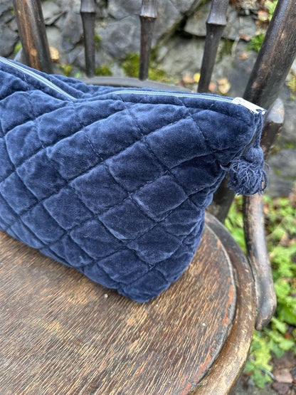 Toalettmappe Velur - Indigo