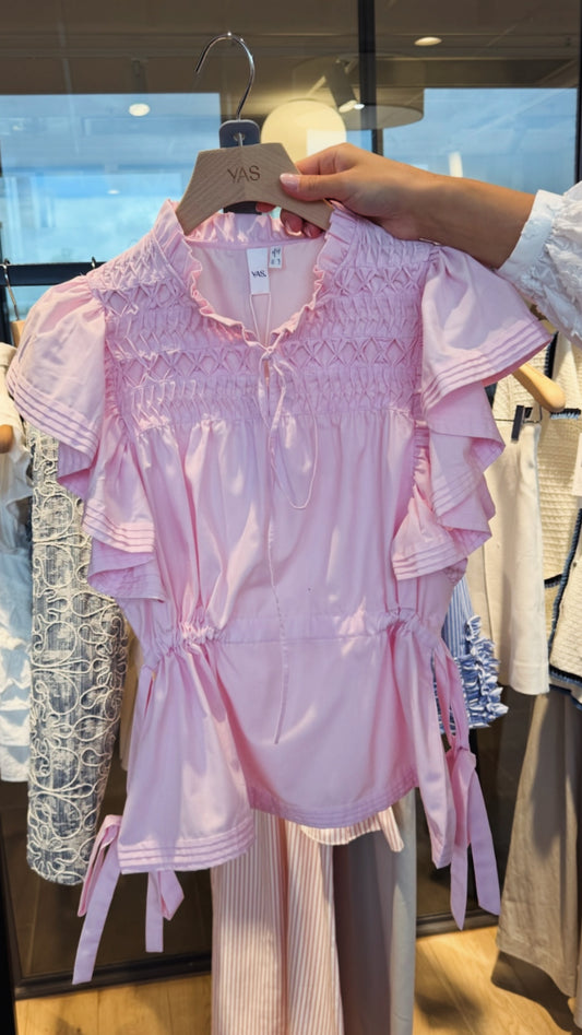 YASLURA SS TIE TOP - PINK LADY