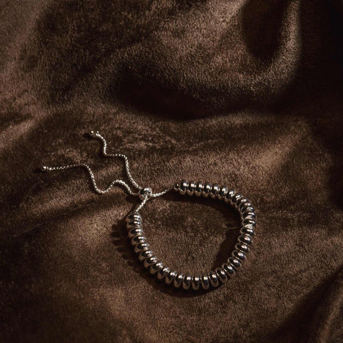 Metal nugget slider bracelet