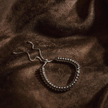Metal nugget slider bracelet