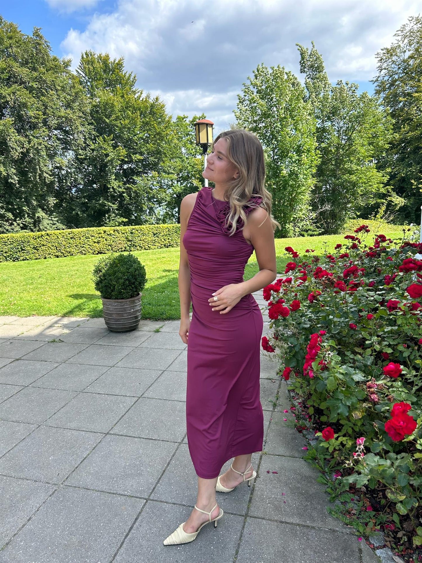 YASDONS LS LONG DRESS - RHODODENDRON