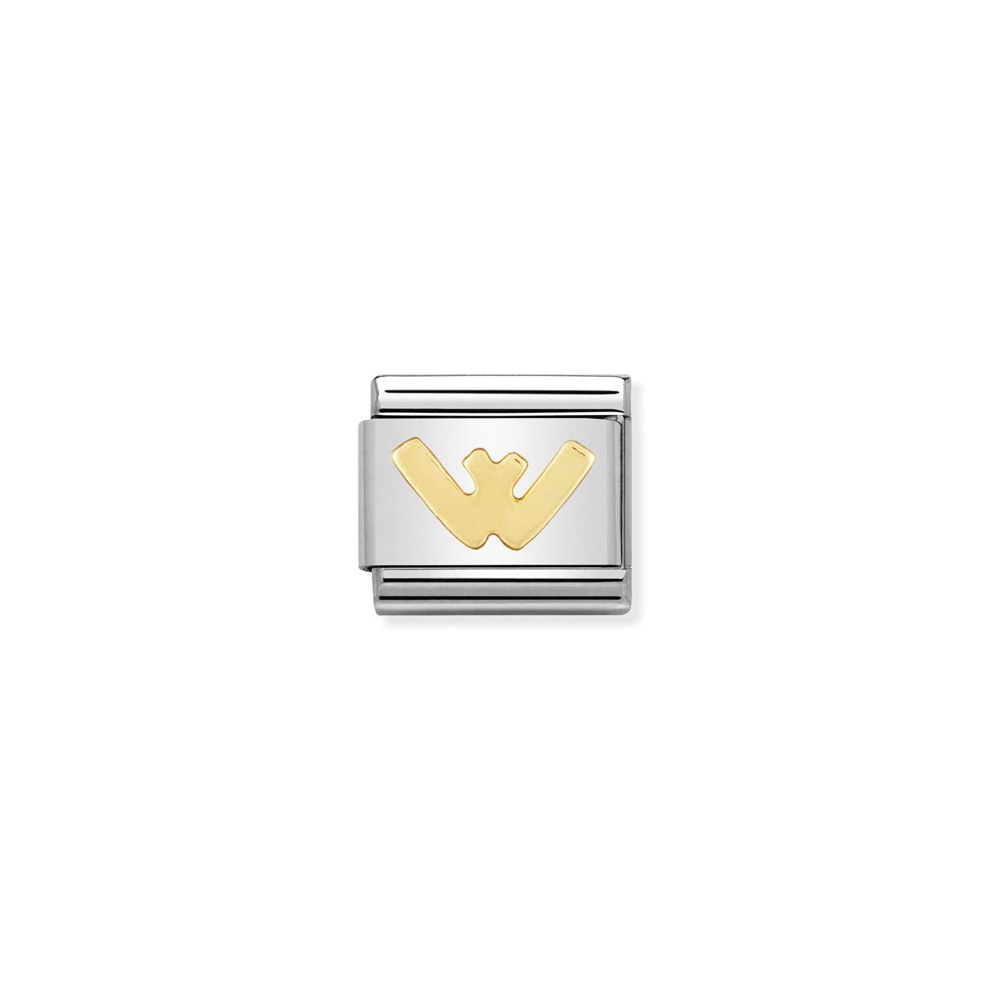 LINK, LETTER W IN YELLOW GOLD