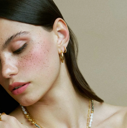 Organic mid size hoop earrings