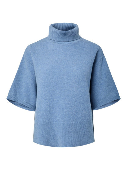 YASEMILIA 2/4 ROLL NECK KNIT PULLOVER - WINDWARD BLUE