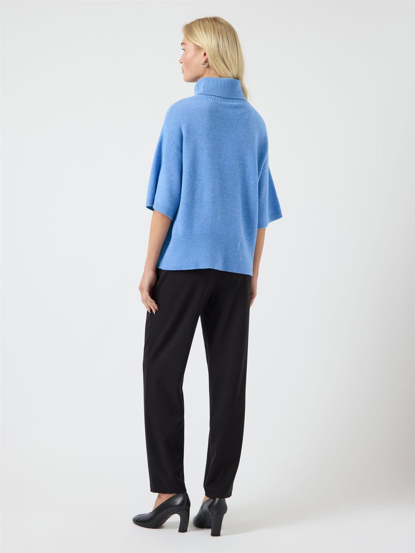 YASEMILIA 2/4 ROLL NECK KNIT PULLOVER - VISTA BLUE