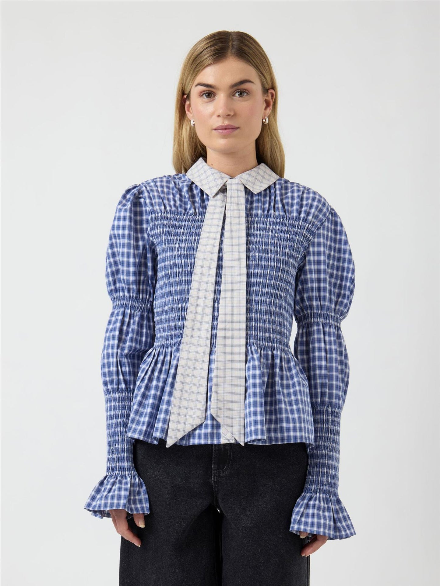 YASBEKKA LS SMOCK SHIRT - NAVY MIX