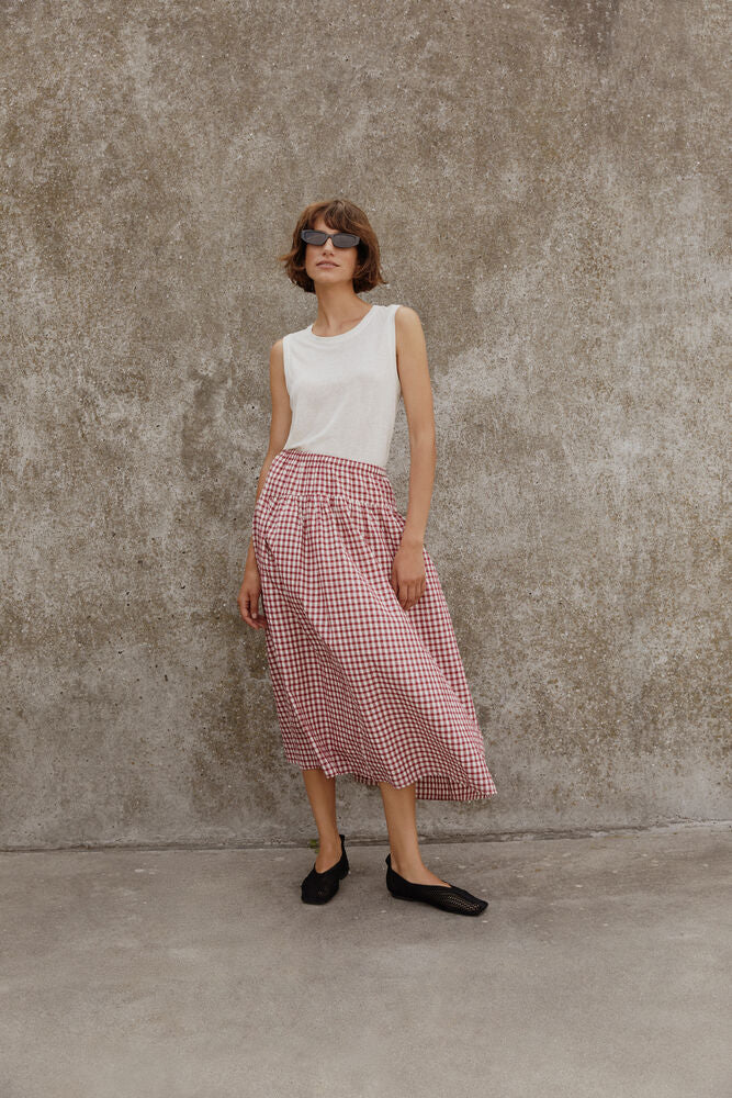 BrunhildPW Skirt - Burnt Russet Check