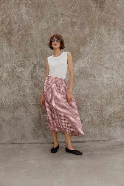 BrunhildPW Skirt - Burnt Russet Check