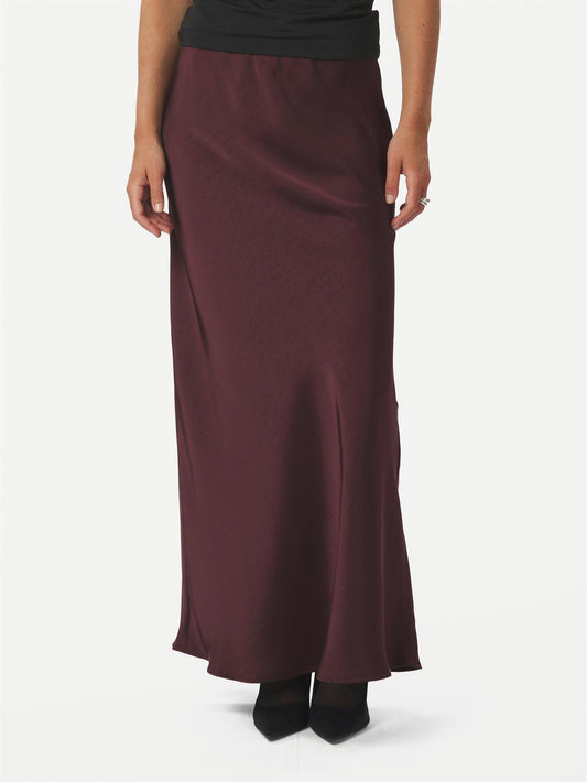 Vicky Heavy Sateen Skirt - Burgundy