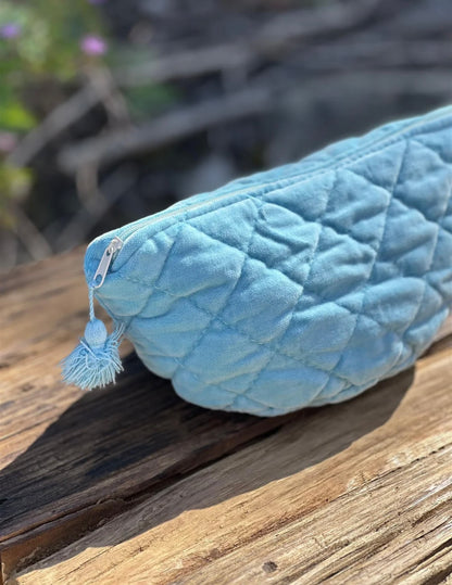 Sminkemappe Velur - Turquoise