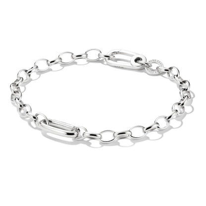 Charm Bracelet With Connect Link Silver