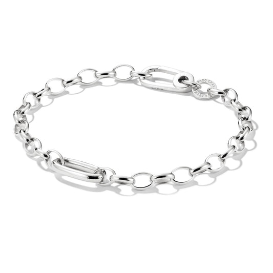 Charm Bracelet With Connect Link Silver