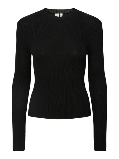 YASZOEY LS KNIT PULLOVER - BLACK