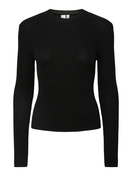 YASZOEY LS KNIT PULLOVER - BLACK