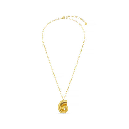 Textured Ammonite Statement Necklace