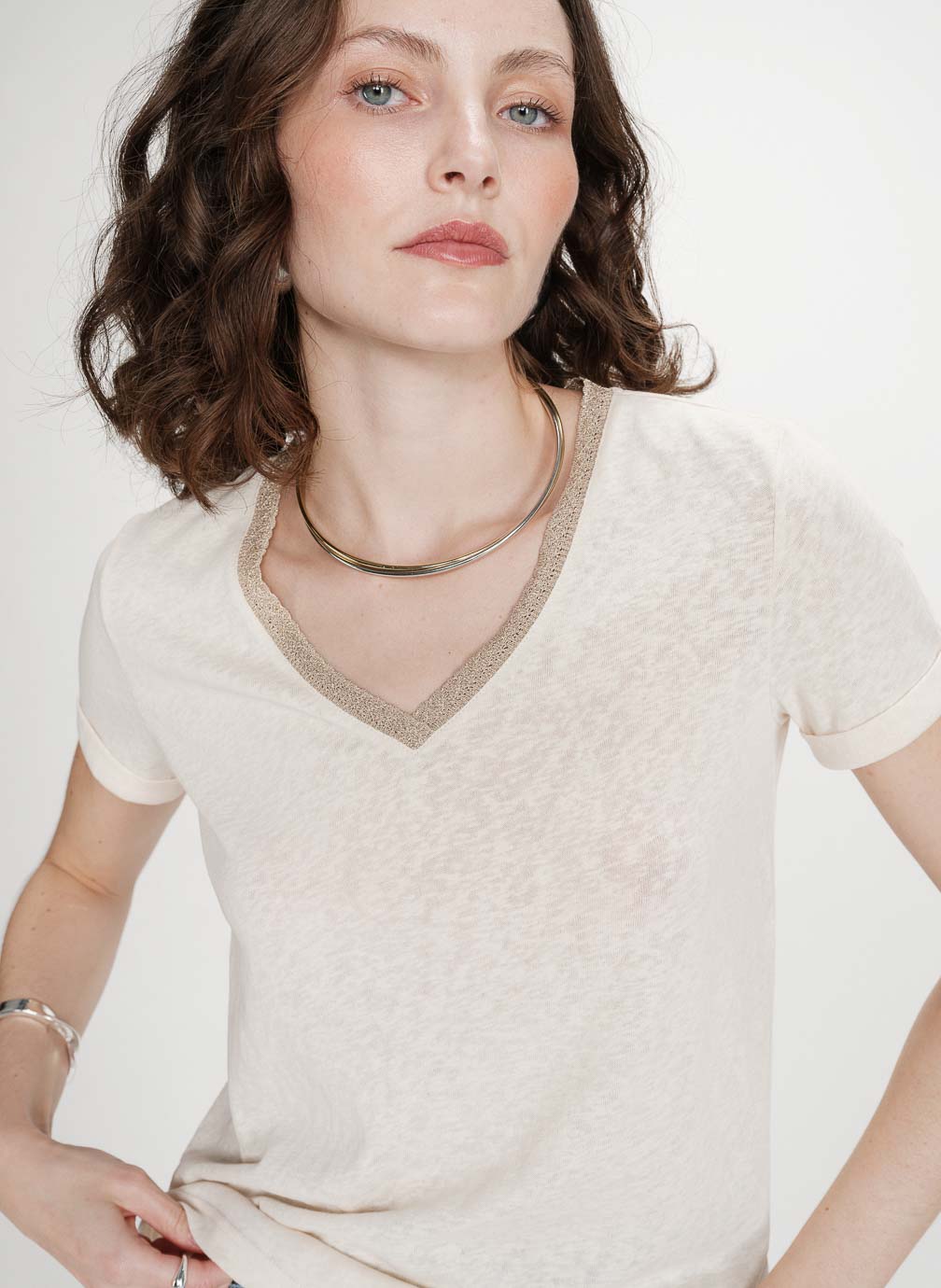 Vasco T-shirt Glitter - Amande