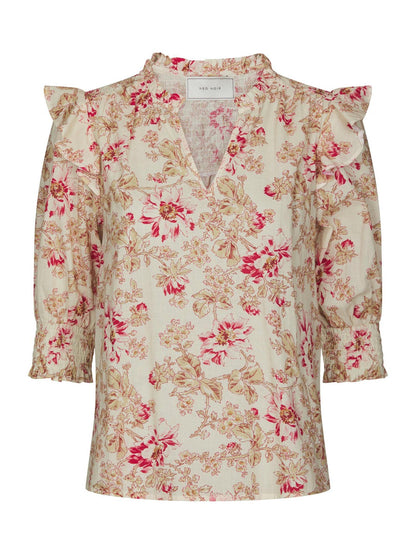 Davina Flower Rose Blouse - Rose
