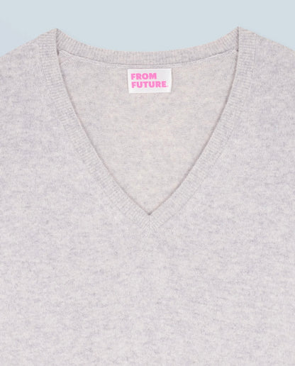 V-Neck Sweater Basic - Light Heather Grey