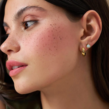 Chubby intertwined hoop earrings