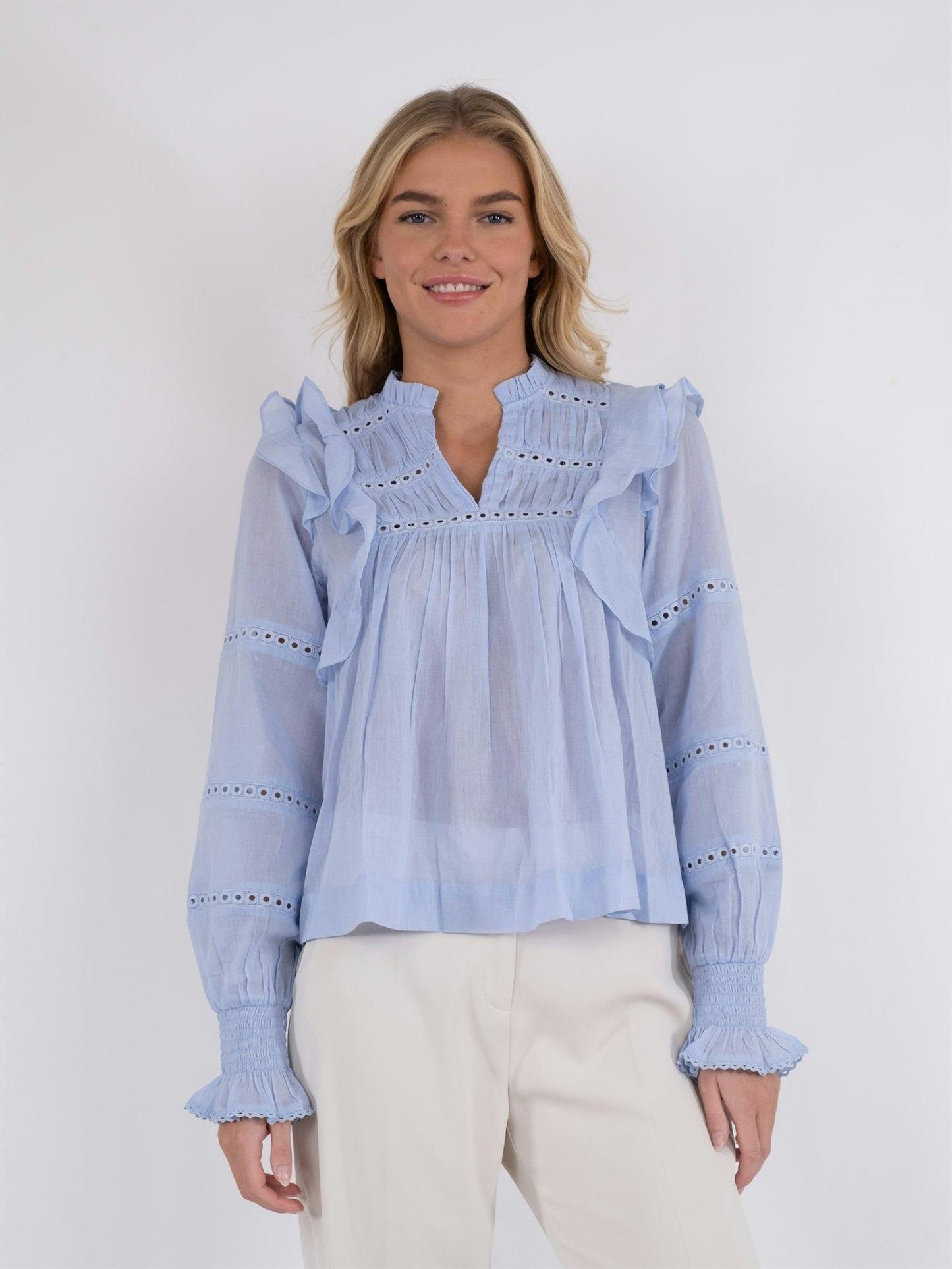 Aurika S Voile Blouse - Light Blue