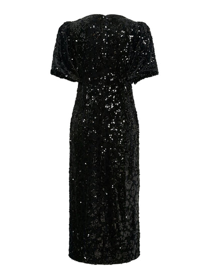 YASSOFIE SEQUIN MIDI DRESS - SEQUINS