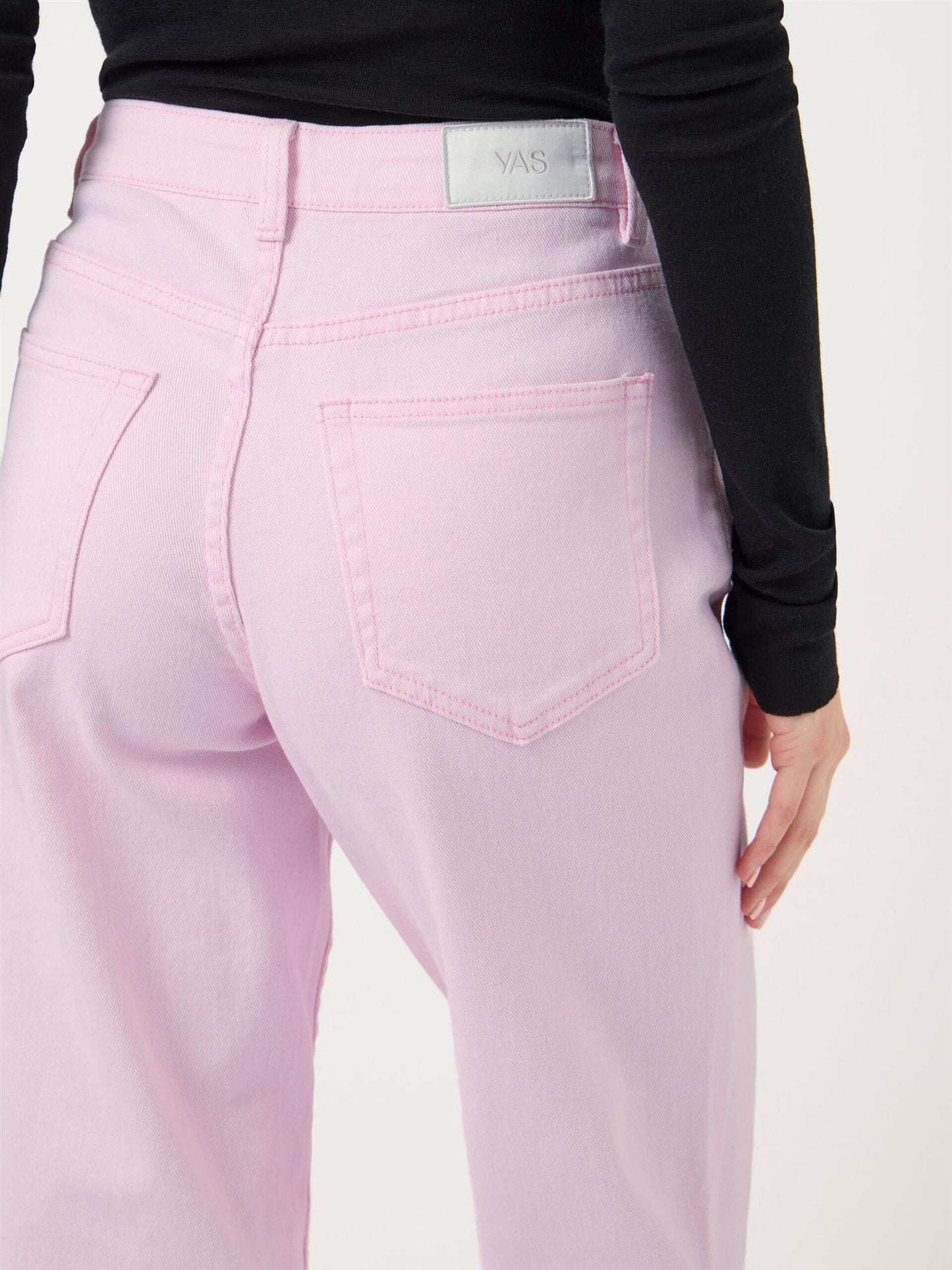 YASPIRA HW STRAIGHT PINK JEANS - BALLERINA