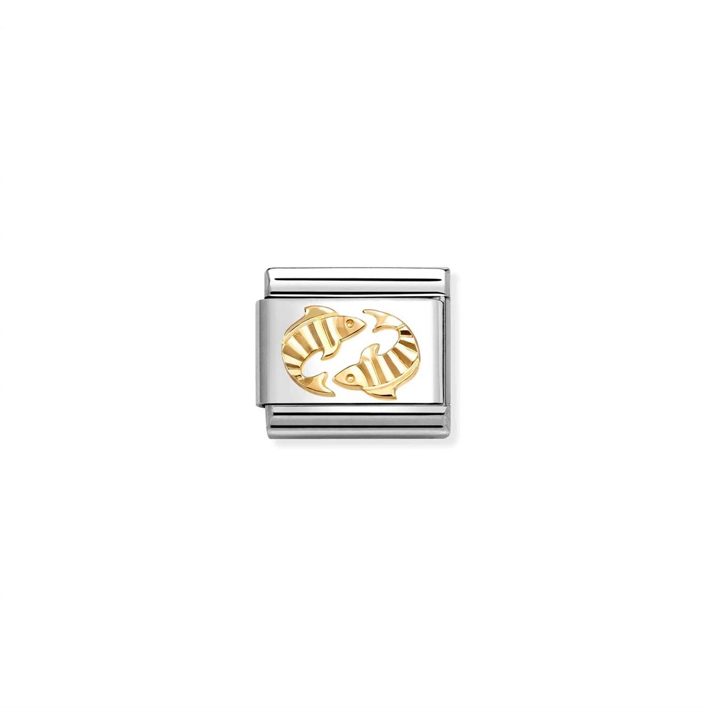 LINK, PISCES IN GOLD DIAMOND CUT  (FISKENE)