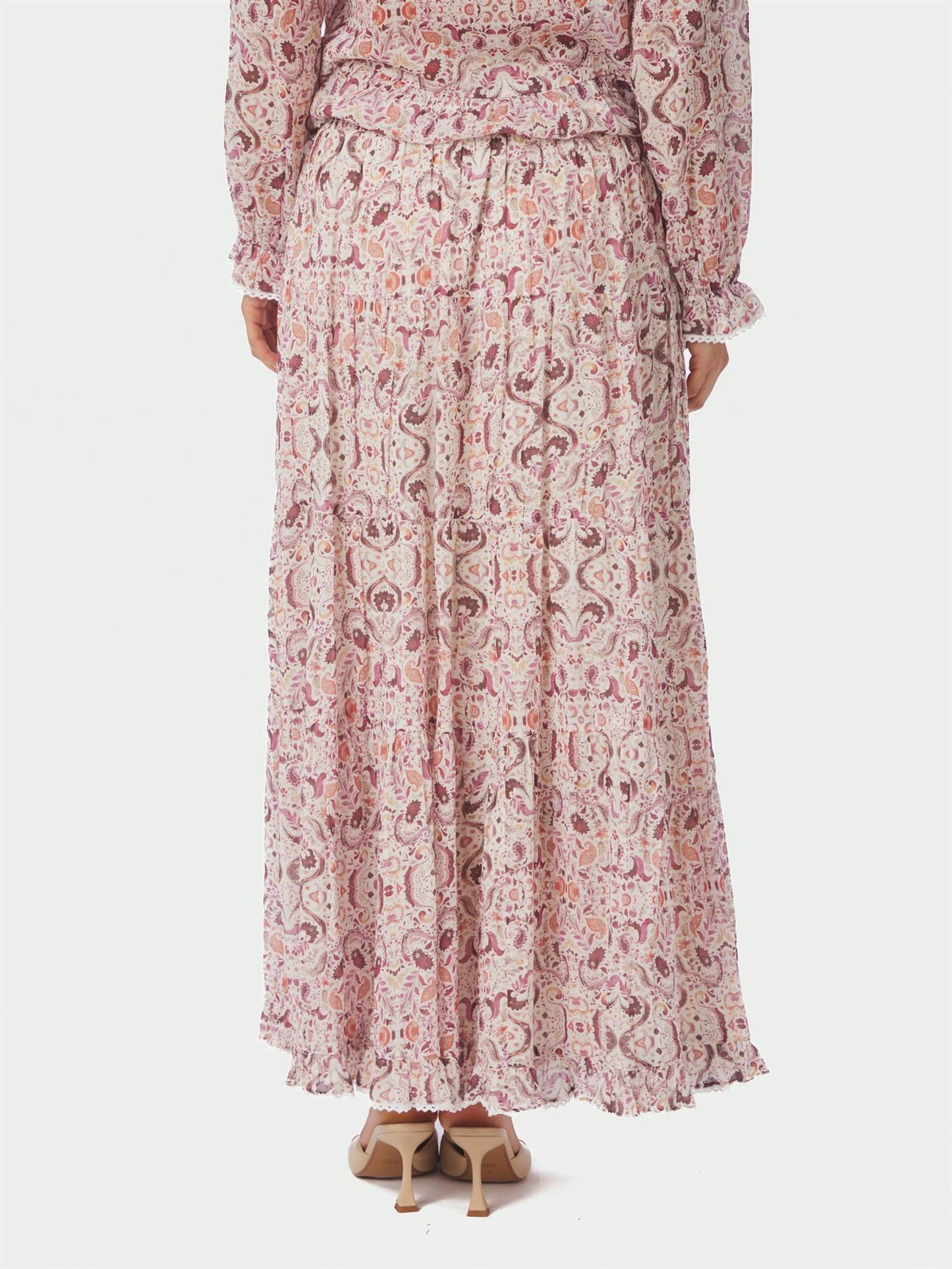 Asta Paisley Dance Skirt - Rose