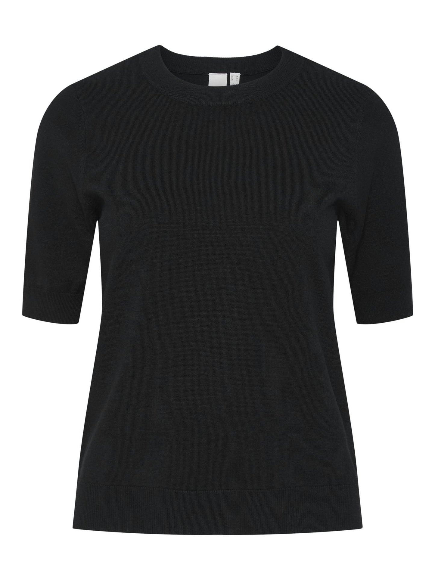 YASLENA SS KNIT TOP - BLACK
