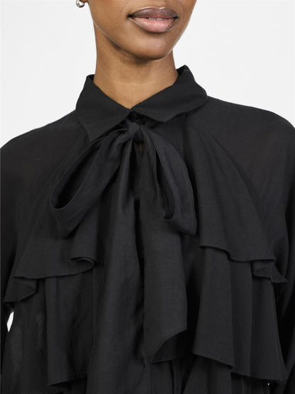 YASAYA LS BLOUSE - BLACK