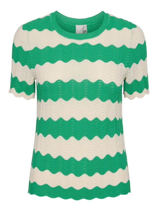 YASBEE SS KNIT TOP - GREEN BEE