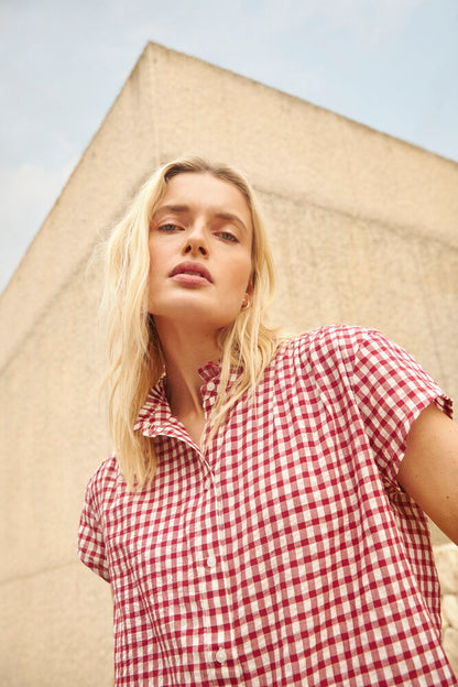 BjankaPW Blouse - Burnt Russet Check