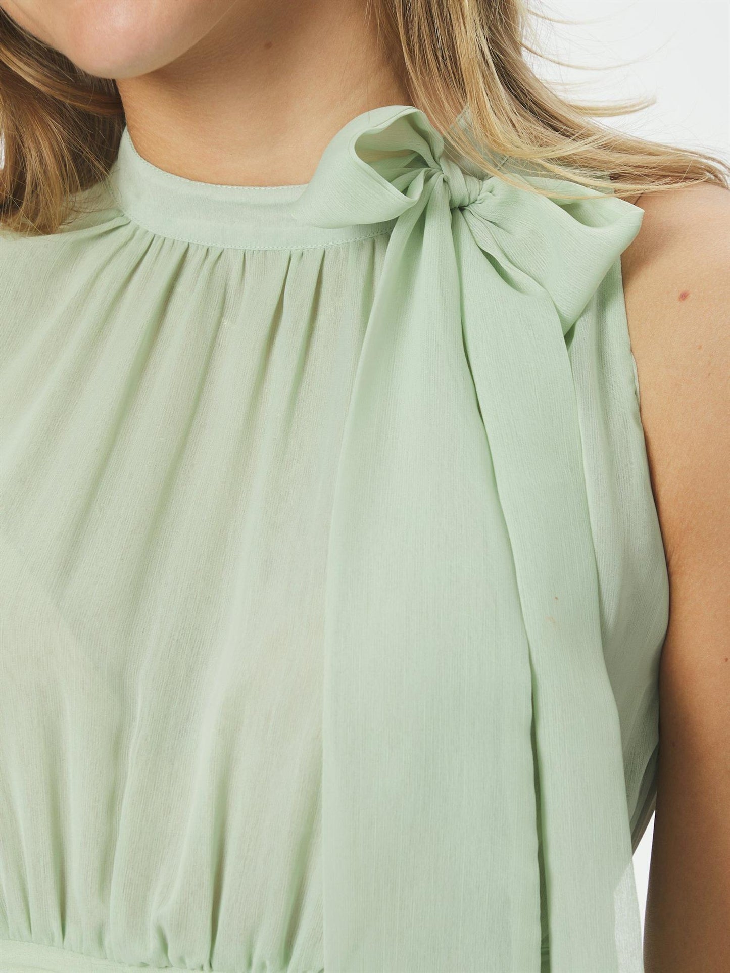 Marli Solid Chiffon Dress - Light Green