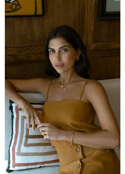 Bar Link & Molten Charm Necklace