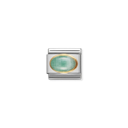 LINK, SEA GREEN OVAL STONE