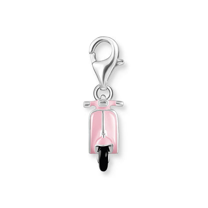 Charm Pendant Pink Scooter Silver