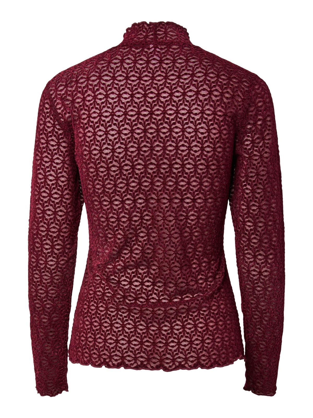 YASRUTH LS HIGHNECK TOP - RHUBARB