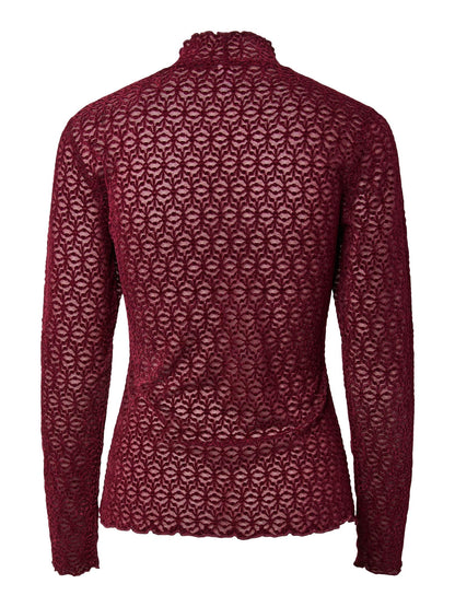 YASRUTH LS HIGHNECK TOP - RHUBARB