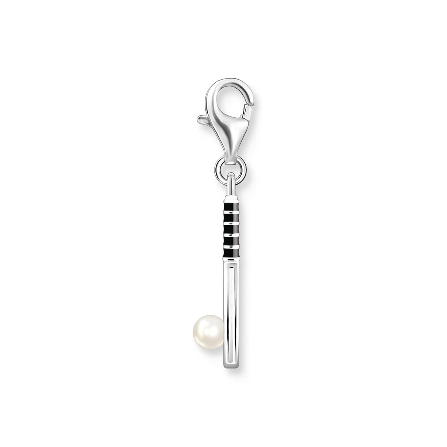 Silver Charm Pendant Tennis Racket With Freshwater Pearl