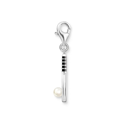 Silver Charm Pendant Tennis Racket With Freshwater Pearl