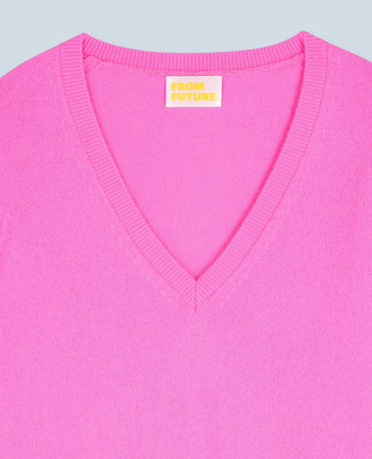 V-Neck Sweater Basic - Dreamy Pink