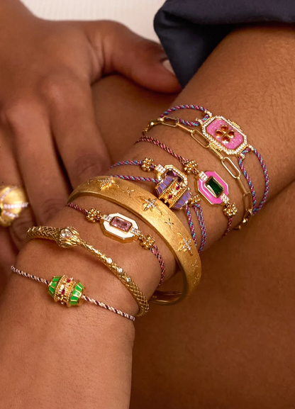 Fuchia Trefle Boheme Bracelet